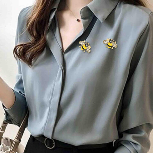 6 Pack Cute Funny Rhinestone Bee Brooches Pin Set Fashion Enamel Crystal Animal Insect Themed Bags Backpacks Jackets Hat Lapel Brooch for Women Go...