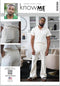 Know Me Men's Short Sleeve Polo Shirt and Slim Fit Bell Bottom Pants Sewing Pattern Kit, Design Code ME2035, Sizes 34-36-38-40-42...