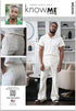 Know Me Men's Short Sleeve Polo Shirt and Slim Fit Bell Bottom Pants Sewing Pattern Kit, Design Code ME2035, Sizes 34-36-38-40-42...
