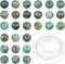 Bymitel 140Pcs Natural Crystal Beads Stone Gemstone Round Energy Healing Loose Beads with Stretch Cord for Jewelry Making Bracelets Anklets (Afric...