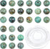 Bymitel 140Pcs Natural Crystal Beads Stone Gemstone Round Energy Healing Loose Beads with Stretch Cord for Jewelry Making Bracelets Anklets (Afric...
