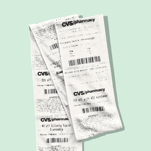 CVS Receipt Scarf, Double Sided, Hilarious 100% Fleece Scarf. Looks Like a Real CVS Receipt...