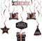 LINGTEER Happy 12th Birthday Decorations - 12Pcs Birthday Black & Rose Gold Swirls Streamer Set,Cheers to Twelve Years Old Bday Party Decorations ...