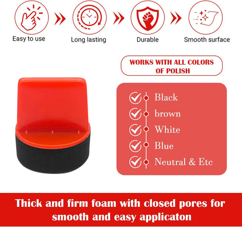 Leather Hero Pack of 4 Foam Dauber - Shoe Polish Applicator Brush - Shoe Polish Sponge for Shoe Shining & Polishing...