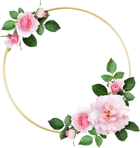 3 Pack Large Metal Floral Hoop Wreath Macrame Gold Hoop Rings(6 Inch8 Inch10 Inch) for Making Wedding Wreath Decor and DIY Dream Catcher Wall Hang...