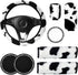 LUOYOYY 8 Pack Cute Cow Print Plush Fluffy Steering Wheel Covers Set with Fluffy Gear Shift Cover & Handbrake Cover & Fuzzy Seat Belt Pads & Car C...