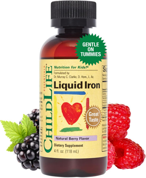 ChildLife Essentials Liquid Iron - Iron Supplements for Kids, Supports Healthy Blood Function, All-Natural, Gluten-Free, Iron Drops for Infants - ...