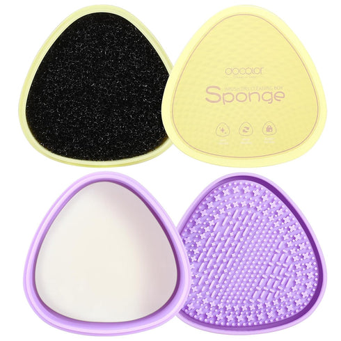 Docolor Makeup Brushes Cleaner Set Solid Soap Cleanser with Color Removal Sponge, Makeup Brush Cleaner Mat Brushes Shampoo for Cleaning Makeup Spo...