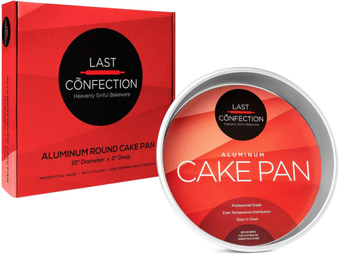 LAST CONFECTION 10" x 2" Aluminum Round Cake Pan - Professional Bakeware...