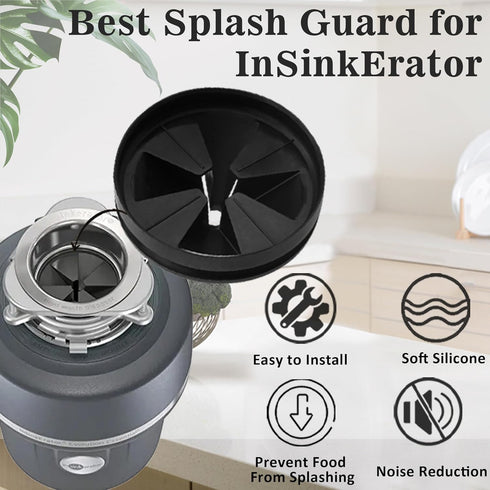 Garbage Disposal Splash Guard, 1-Pack Upgraded for InSinkErator Evolution Series QCB-AM Sink Baffle Drain Cover, Removable Quiet Collar Drain Plug...