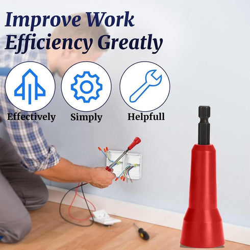 Red Wire Twister, Efficient Usability Twisting Tool, Lightweight Portable Drill Wire Stripper Twisting Wire Connector for Home Wire Strippers Hand...