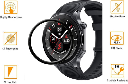 Compatible with OnePlus Watch 2 Soft Screen Protector, Full Coverage 3D Curved Edge Frame Case Friendly Anti Scratch HD Clear Film for OnePlus Wat...
