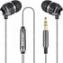 Betron B25 Earphones, Noise Isolating in-Ear Wired Headphones with Strong Bass, Tangle-Free Cord, Lightweight, Carry Case and Soft Earbud Tips (Bl...