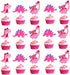 48pcs Pink Dinosaur Cupcake Toppers Baby Shower Birthday Decorations for Girl Dinosaur Party Supplies Dinosaur Cake Topper...