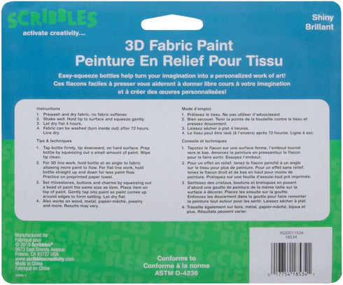 Scribbles Fabric Paint, 6 Fl Oz (Pack of 1), Shiny...