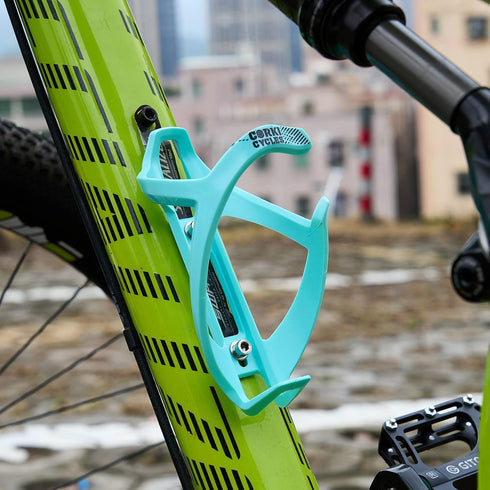Corki Cycles Bike Water Bottle Holder, Right Side Load Water Bottle Cage for Road, Mountain, Gravel Bicycle Magin Mint 2 Pack...