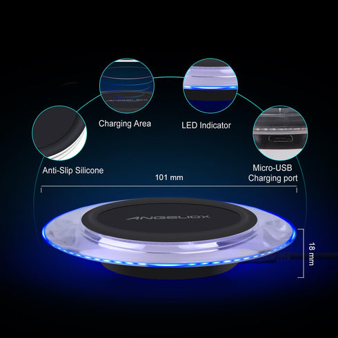 Wireless Charger, 10W Fast Wireless Charging Pad Compatible with Samsung Galaxy S9/S9+/Note 8/S8/S8 Plus,7.5W Qi Charging Base Stand for Charging ...