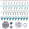 PH PandaHall 120pcs Rainbow Color Earring Making Kit 3 Sizes Fish Hook Ear Wire with Loop 304 Stainless Steel French Earring Hooks Lobster Claw Cl...