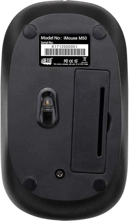 Adesso WKB-1100CB Natural Ergonomic Wireless Spill Resistant Mini Keyboard & Mouse Combo,Black...