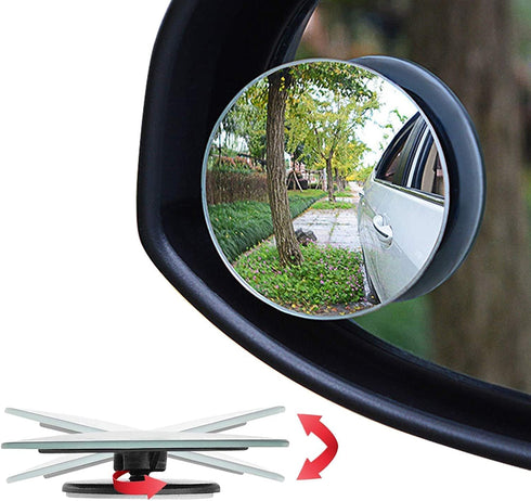 2pc Car Side View Mirror Blind Spot Blind Spot Mirror Set of 2-Inch Circular Frameless Convex Lens Car Accessories 360 Degree Adjustment Angle...