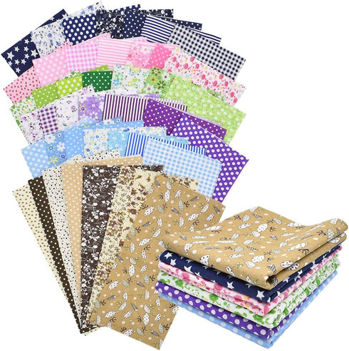 42Pcs 10"x10" Quilting Cotton Fabric Squares Sheets Pre-Cut Multi-Color No Repeat Design Printed Floral Craft Fabric for DIY Sewing Scrapbooking Q...