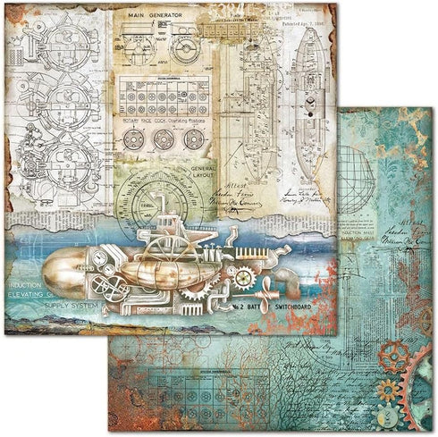 STAMPERIA INTERNATIONAL, KFT PAPER PAD 12X12 10PK SEA WORLD, 30.5 x 30.5 (12" x 12"), Multicoloured...