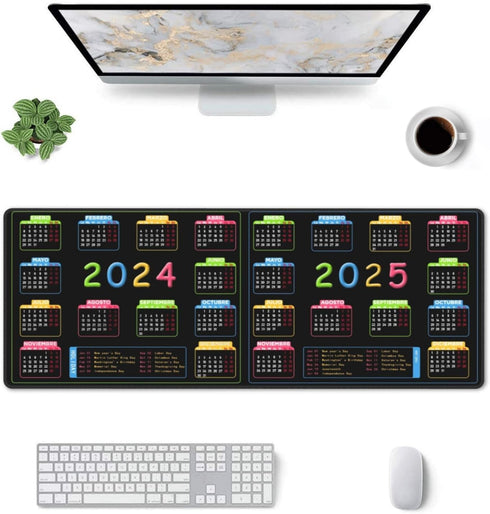 Calendar 2024 Calendar 2025 Mouse Pad Extended Large Non Slip Rubber Base Big Keyboard Mat...