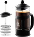 OVENTE French Press Coffee Maker 12 Ounce with Heat Resistant Borosilicate Glass & Stainless Steel 4-Level Filtration System, Portable Cold Brew C...