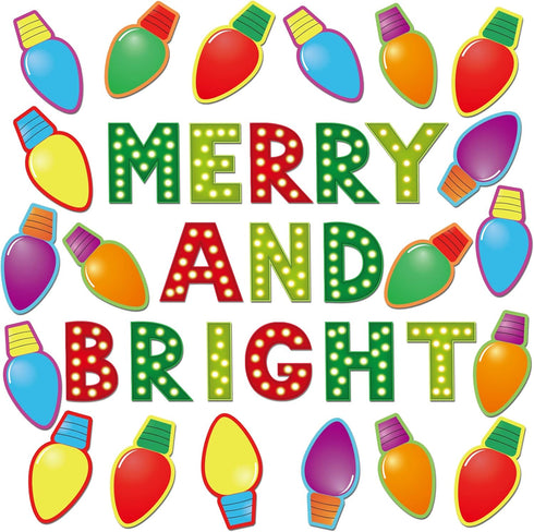 Christmas Cutouts Xmas Bulb Classroom Bulletin Board Decorations Merry Christmas Party Supplies for Toddler Kids Students Classroom Decors...
