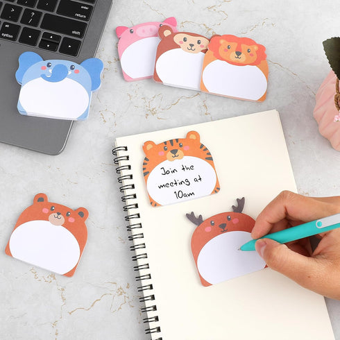 12 Shape Cute Animal Sticky Notes, Kawaii Self-Stick Notepads Cartoon Markers Flags Cute Sticky Memo Pads Students Home Office Gifts Tab Supplies ...