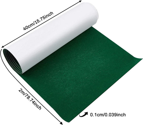 BENECREAT 15.7x78.7 Green Self-Adhesive Felt Fabric Shelf Liner for DIY Costume Making, St. Patrick Decorations, Jewelry Drawer Box Fabric Peel St...