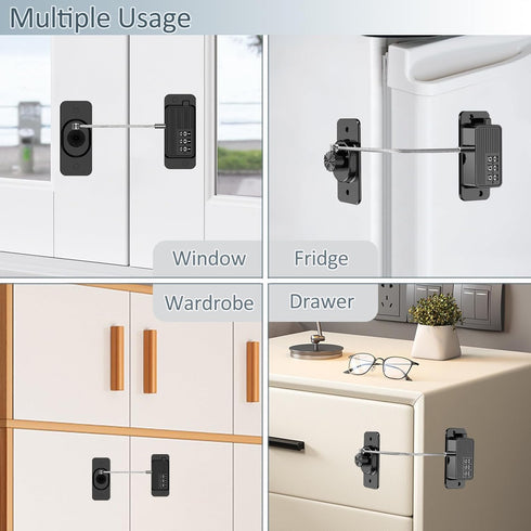 Refrigerator Lock Combination, Child Proof Fridge Lock, Cabinet Locks Baby Proofing, for Fridge, Cabinets, Drawers, Windows and Child Proof Cabine...