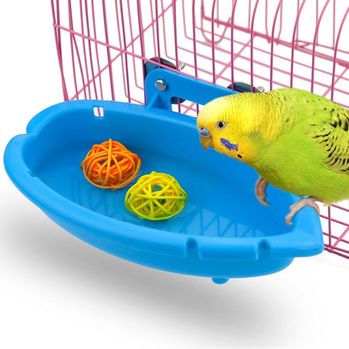 Bird Bath for Cage- Small Tub Bowl for Hang Inside Cage Birdbath Shower for Parrot/Parakeets/Cockatiels/Canary/Budgerigar (Blue)...