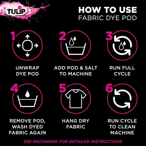 Tulip Fabric Dye Pod Blackout (Black), Permanent Dye for Clothes and Fabric...