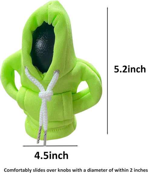YYaaloa Universal Mini Car Shift Knob Hoodie Gear Shift Hoodie Cover for Car Shifter Funny Automotive Interior Accessories and Decoration (Green)...