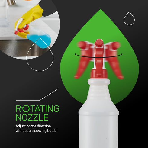 4 Pack Plastic Spray Bottles 24 OZ – Leak Proof, Adjustable Nozzle, Empty Spray Bottles For Cleaning Solutions, Plants, Pet, Or Diy Spray Bottle (...