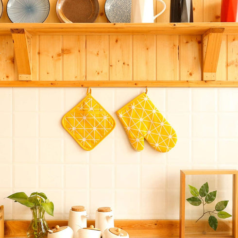 Oven Mitts and Potholders BBQ Gloves-Oven Mitts and Pot Holders with Recycled Infill Silicone Non-Slip Cooking Gloves for Cooking Baking Grilling ...