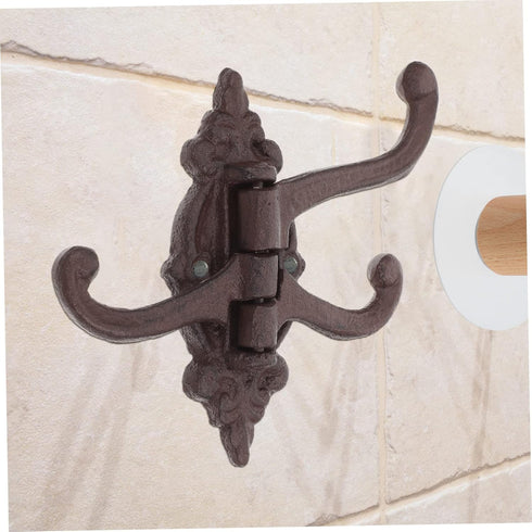 Movable Wall Hook Coat Hangers Swing Arm Hooks Metal Clothes Hanger Wall Mounted Clothing Rack Utility Wall Hanging Hook Cast Iron Hooks Coat Hook...