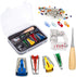 BUTUZE Fabric Bias Tape Makers Kit with Sewing Awl, Positioning Pin, Adjustable Binder Clip,Wooden Awl,Foot Press -Practical Bias Tape Maker Set f...