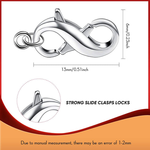 Hicarer 3 Pieces Double Lobster Clasp Double Claw Connector Necklace Bracelet Extension Clasp for DIY Women Jewelry Making Repair Kit(0.51 x 0.24 ...