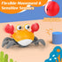 Crawling Crab Baby Toy, Tummy Time Toy for Toddler & Newborn, Light-Up Walking Dancing Moving Crab with Music & Obstacle Avoidance, Infant Recharg...