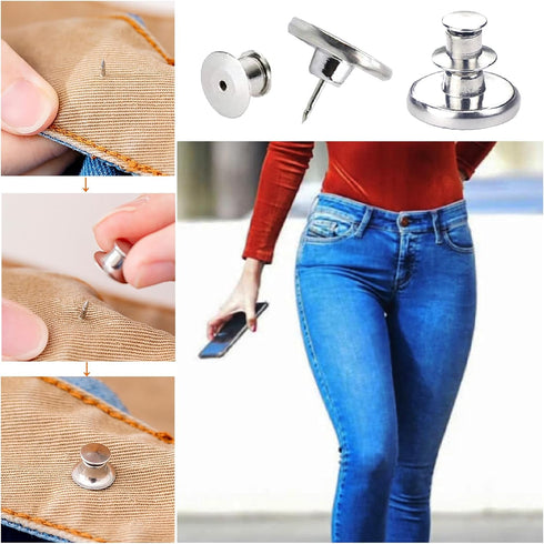 YouOKLight Button pins for jeans, jean buttons pins for loose jeans, revamp your jeans with ease! No sew instantly adjust and secure loose jeans, ...
