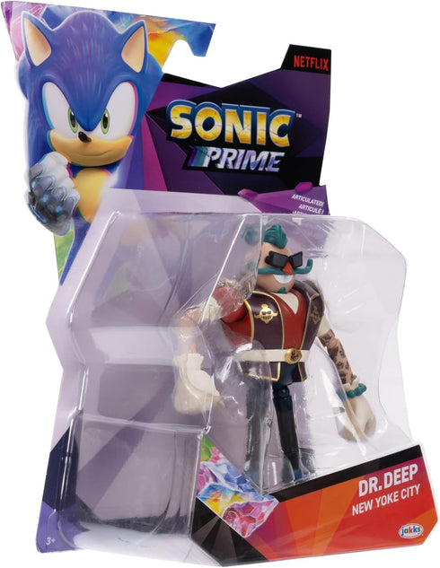 Sonic Prime 5-inch Dr. Deep - New Yoke City Action Figure 13 points of Articulations. Ages 3+ (Officially licensed by Sega and Netflix)...