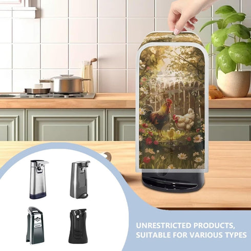 Farm Rooster Can Opener Cover Oil-proof Jar Opener Cover Bottle Opener Dust Cover Keep Your Kitchen Clean Fits Most Electric Automatic Can Openers...