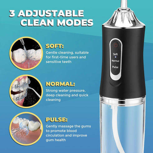 Oral Irrigator Portable Water Flosser Professional Water Dental Flosser Teeth Pick,Gums, Braces Care Irrigator Water Jet for Teeth Braces Care wit...