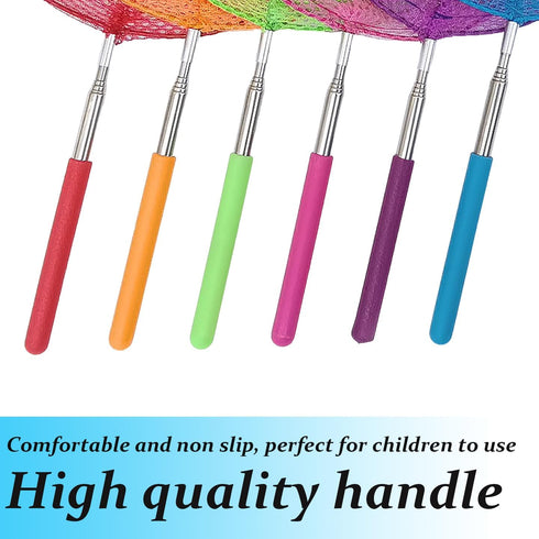 6 Pack Telescopic Insect Catching Nets,Butterfly Nets,Fishing Nets,Nature Exploration Toys for Kids Outdoor Playing...
