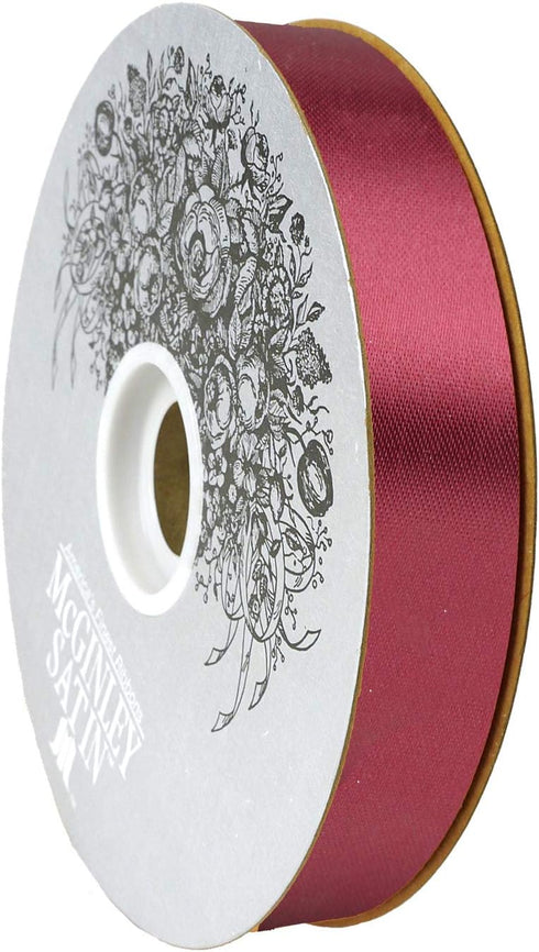 McGinley Mills 7/8" W Acetate Satin Ribbon, Burgundy Red, 100 Yard Spool...