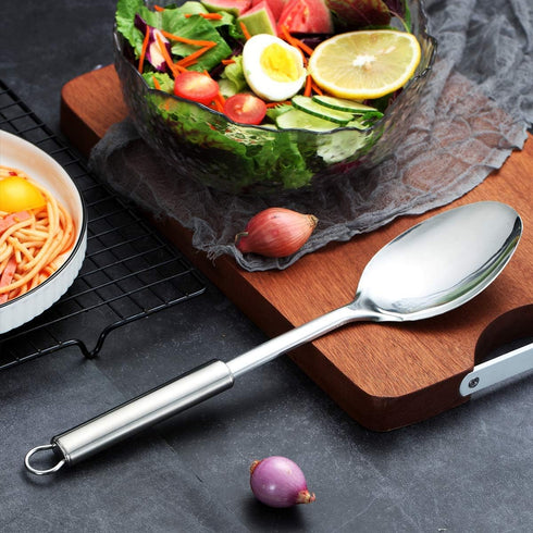 Berglander Solid Spoon, Stainless Steel Solid Cooking Spoon,Solid Serving Spoon, Kitchen Spoons, Spoon for Cooking, Basting Spoon Non-Stick And He...