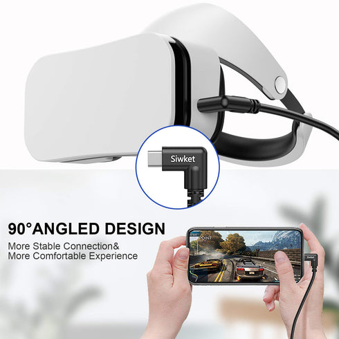USB C Link Cable 13ft/4m, USB3.0 A to USB Type C Cable 90 Degree 5Gbps Data Transfer USB C Charging Cable for Quest 1/2, Virtual Reality Headset G...