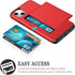 SAMONPOW Compatible with iPhone 13 Case with Card Holder Dual Layer Hybrid Wallet Case Heavy Duty Protection Shockproof 13 Case for Women Anti-Scr...